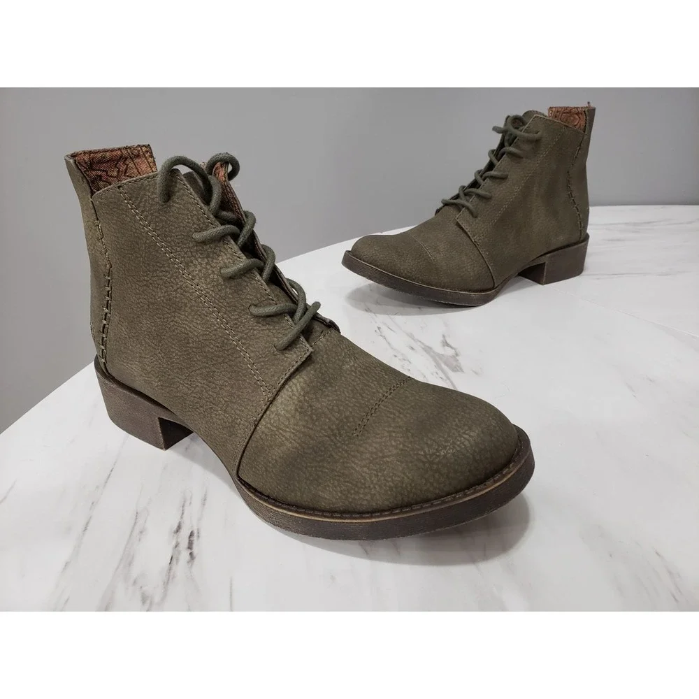 NEW NO BOX SIZE 7 Blowfish Malibu Kinder Ankle Womens Olive Green Lace Up Boots